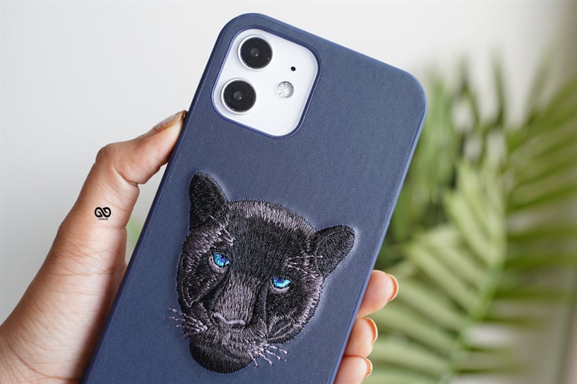 Black Panther Leather Case - Blue For iPhone 13