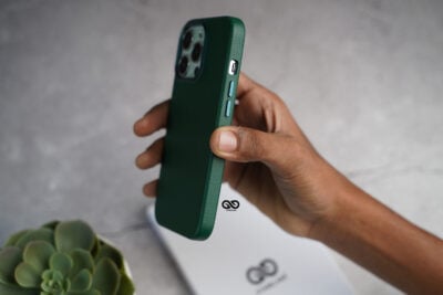Grainy Textured Vegan Leather Case for iPhone 13 Pro