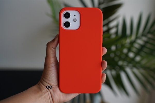 Blaze Orange Genuine Silicone Case For iPhone 12 Mini - Image 2