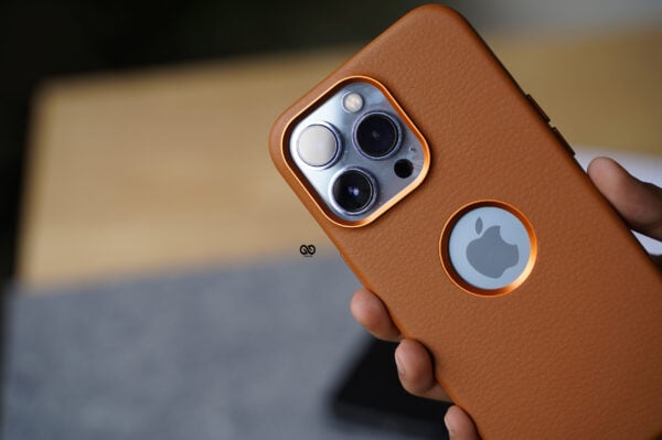 Grainy Textured Vegan Leather Case with Logo Cut for iPhone 13 Pro Max - Image 14