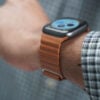 Saddle Tan Magnetic Leather Loop for Apple Watch 42MM 41MM 40MM Series 4 5 6 7 8 9 10 SE SE 2 Gen