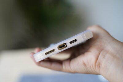 Transparent Case with Colored Border and Camera Lens Protector