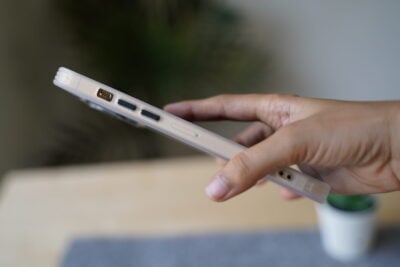 Transparent Case with Colored Border and Camera Lens Protector