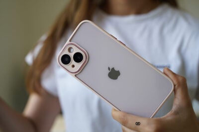 Transparent Case with Colored Border and Camera Lens Protector