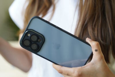 Transparent Case with Colored Border and Camera Lens Protector