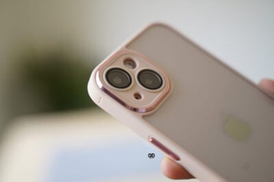 Transparent Case with Colored Border and Camera Lens Protector