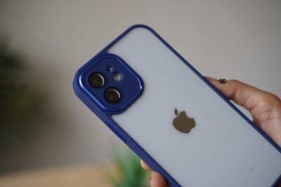 Transparent Case with Colored Border and Camera Lens Protector