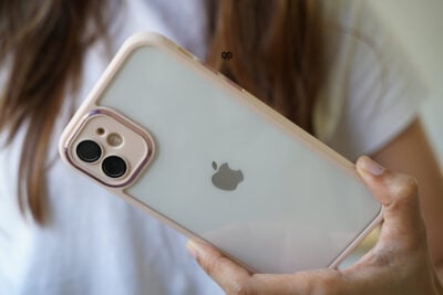 Transparent Case with Colored Border and Camera Lens Protector