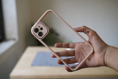 Transparent Case with Colored Border and Camera Lens Protector