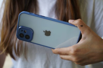 Transparent Case with Colored Border and Camera Lens Protector