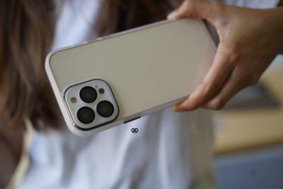Transparent Case with Colored Border and Camera Lens Protector