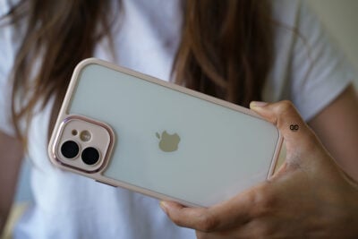 Transparent Case with Colored Border and Camera Lens Protector