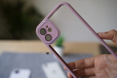 Transparent Case with Colored Border and Camera Lens Protector