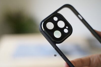 Transparent Case with Colored Border and Camera Lens Protector