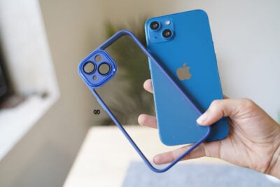 Transparent Case with Colored Border and Camera Lens Protector