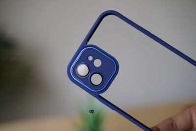 Transparent Case with Colored Border and Camera Lens Protector
