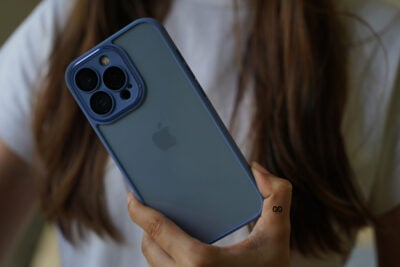 Transparent Case with Colored Border and Camera Lens Protector