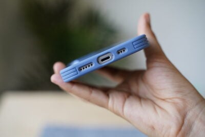 Transparent Case with Colored Border and Camera Lens Protector