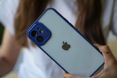 Transparent Case with Colored Border and Camera Lens Protector