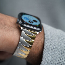 Gold Silver Glossy Matte Link Strap for Apple Watch 40MM 41MM Series 4 5 6 7 8 9 SE SE 2 Gen