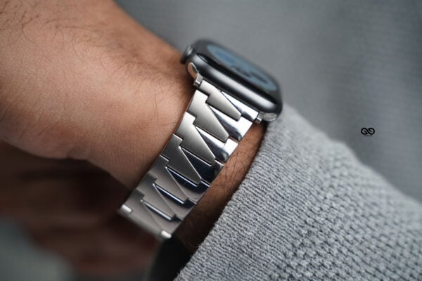Silver Glossy Matte Link Strap For Apple Watch 44MM 45MM 46MM Series 4 5 6 7 8 9 10 SE SE 2 Gen