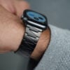 Black Glossy Matte Link Strap For Apple Watch 42MM 41MM 40MM Series 4 5 6 7 8 9 10 SE SE 2 Gen
