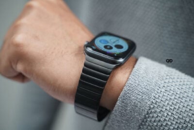 Link Strap Black Metal Belt for Apple Watch 44MM 45MM 46 MM Series 4 5 6 7 8 9 10 SE SE 2 Gen