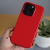 Red MagSafe Vegan Leather Case For iPhone 14 Pro