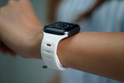White Waterproof Silicone Sports Band for Apple Watch 42MM 41MM 40MM Series 4 5 6 7 8 9 10 SE SE 2 Gen