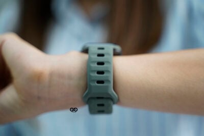 Ash Green Waterproof Silicone Sports Band for Apple Watch 42MM 41MM 40MM Series 4 5 6 7 8 9 10 SE SE 2 Gen