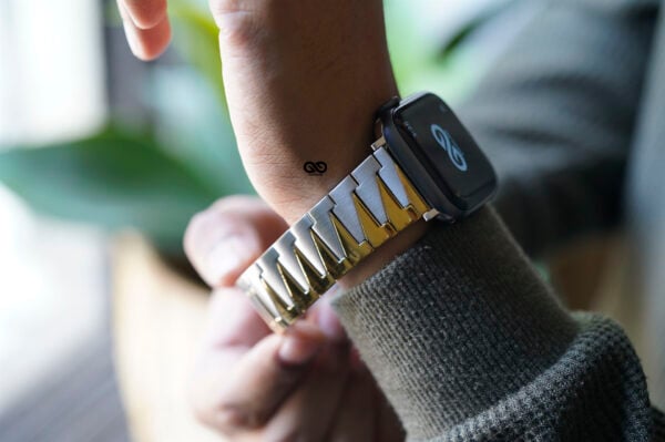 Gold Silver Glossy Matte Link Strap For Apple Watch 44MM 45MM 46MM Series 4 5 6 7 8 9 10 SE SE 2 Gen - Image 2