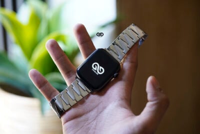 Silver Glossy Matte Link Strap For Apple Watch 44MM 45MM 46MM Series 4 5 6 7 8 9 10 SE SE 2 Gen