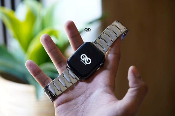 Silver Glossy Matte Link Strap For Apple Watch 44MM 45MM 46MM Series 4 5 6 7 8 9 10 SE SE 2 Gen - Image 12
