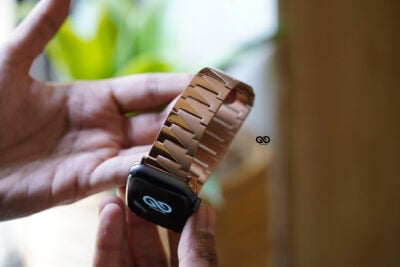Rose Gold Glossy Matte Link Strap For Apple Watch 44MM 45MM 46MM Series 4 5 6 7 8 9 10 SE SE 2 Gen