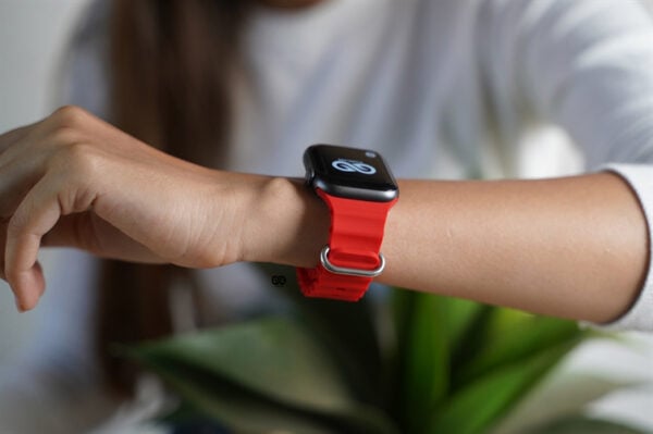 Red Silicone Ocean Band For Apple Watch 42MM 41MM 40MM Series 4 5 6 7 8 9 10 SE SE 2 Gen