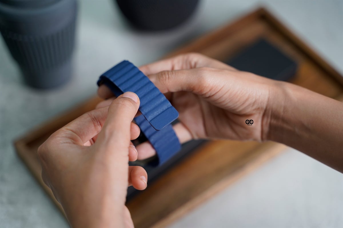 Blue Magnetic Leather Loop For Apple Watch 49 (Series Ultra/Ultra 2/Ultra 3) 3 Blue Magnetic Leather Loop For Apple Watch 49 (Series Ultra/Ultra 2/Ultra 3) - Image 3