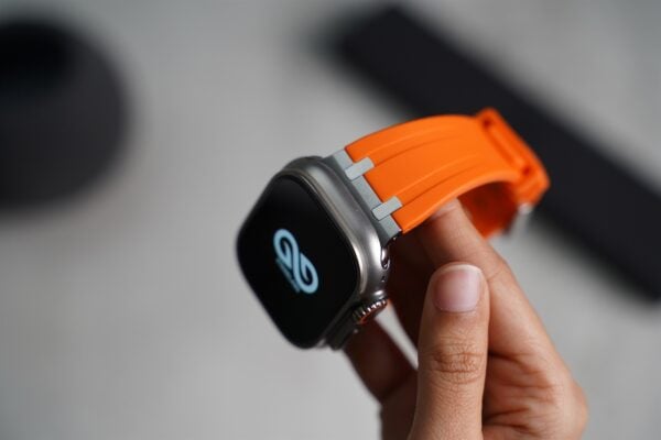 Ultra Orange Fluoro Rubber Strap With Titanium Buckle For Apple Watch 49 MM Series Ultra/Ultra 2 - Image 12