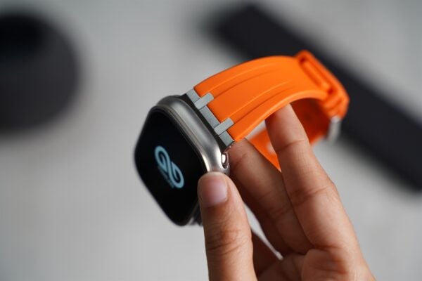 Ultra Orange Fluoro Rubber Strap With Titanium Buckle For Apple Watch 49 MM Series Ultra/Ultra 2 - Image 2