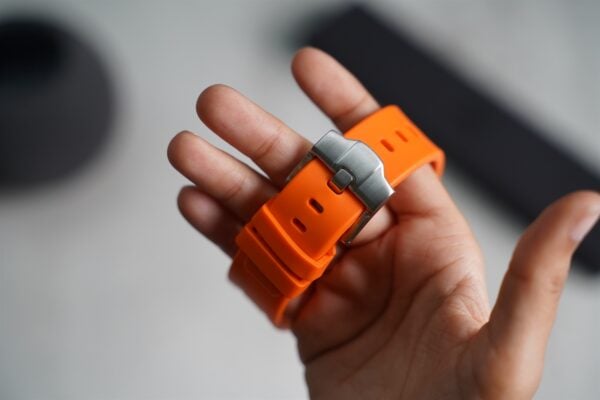 Ultra Orange Fluoro Rubber Strap With Titanium Buckle For Apple Watch 49 MM Series Ultra/Ultra 2 - Image 11