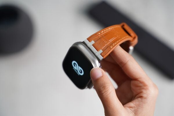 Cinnamon brown Silicone Faux Leather Strap For Apple Watch 49 MM Series Ultra/Ultra 2