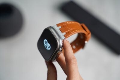 Cinnamon brown Silicone Faux Leather Strap For Apple Watch 49 MM Series Ultra/Ultra 2