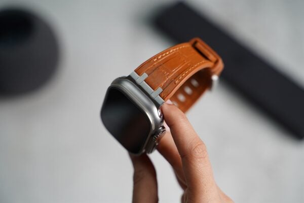 Cinnamon brown Silicone Faux Leather Strap For Apple Watch 49 MM Series Ultra/Ultra 2 - Image 8