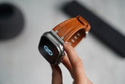 Cinnamon brown Silicone Faux Leather Strap For Apple Watch 49 MM Series Ultra/Ultra 2