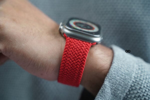 Red Braided Solo Loop For Apple Watch 49 MM Series Ultra/Ultra 2 - Image 3