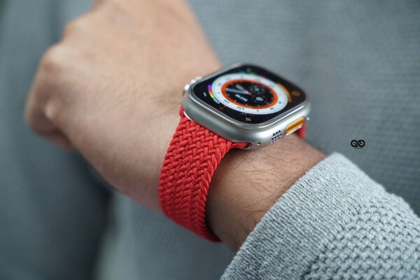 Red Braided Solo Loop For Apple Watch 49 MM Series Ultra/Ultra 2 - Image 5