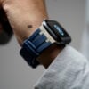 Atlantic Blue Fluoro Rubber Strap With Titanium Buckle For Apple Watch 44MM 45MM 46MM Series 4 5 6 7 8 9 10 11 (SE 2 3 Gen)