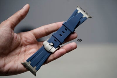 Atlantic Blue Fluoro Rubber Strap With Titanium Buckle For Apple Watch 49 MM Series Ultra/Ultra 2