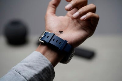 Atlantic Blue Fluoro Rubber Strap With Titanium Buckle For Apple Watch 49 MM Series Ultra/Ultra 2