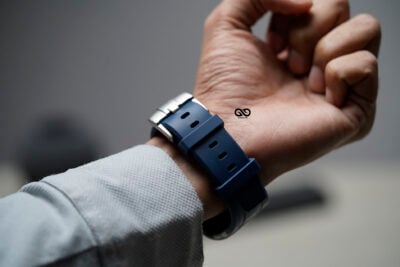 Atlantic Blue Fluoro Rubber Strap With Titanium Buckle For Apple Watch 49 MM Series Ultra/Ultra 2