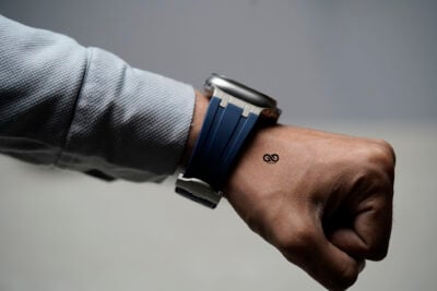 Atlantic Blue Fluoro Rubber Strap With Titanium Buckle For Apple Watch 49 MM Series Ultra/Ultra 2